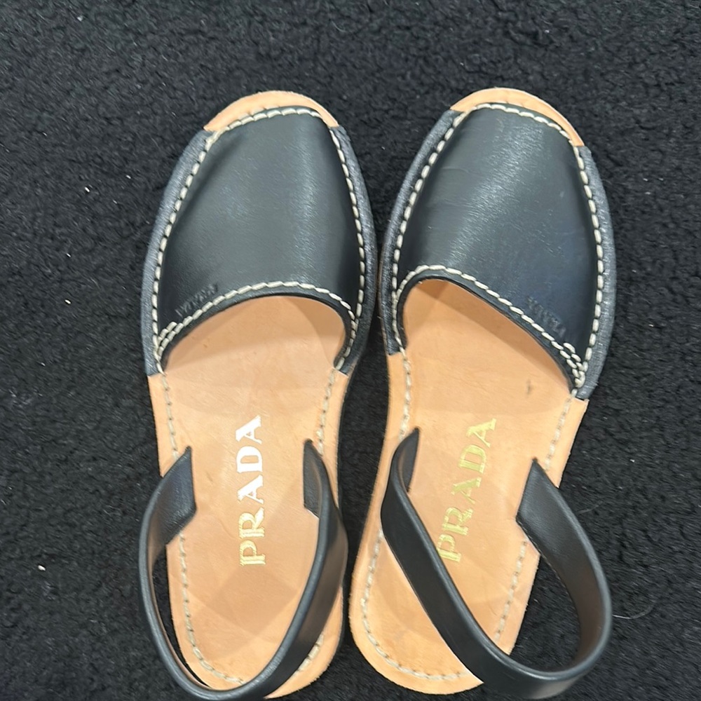 Prada Black Leather Sandals - Picture 5 of 5